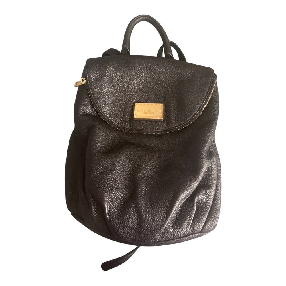 Marc Jacobs Mariska Black Pebbled Leather Backpack